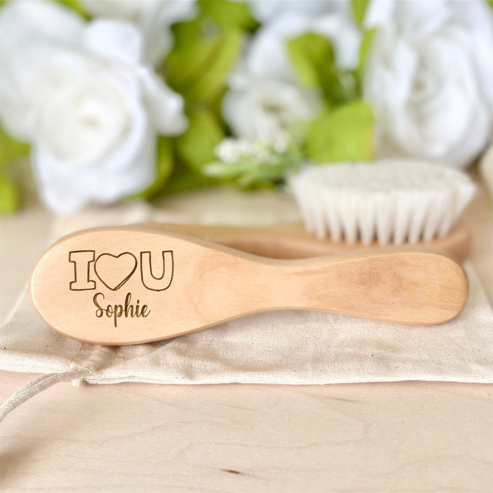 Cepillos para el pelo personalizados para bebé, cepillo para el pelo de madera para recién nacido con nombre personalizado, cepillo para peine infantil, regalos para cumpleaños/bautismo/aniversario, Baby Shower