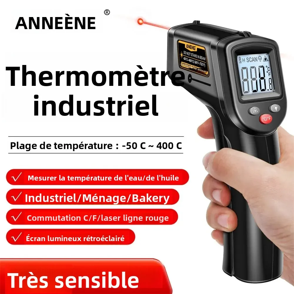 ANENG TH201 Celsius affichage thermomètre infrarouge numérique haute sensibilité sans contact pistolet de mesure de température hygromètre