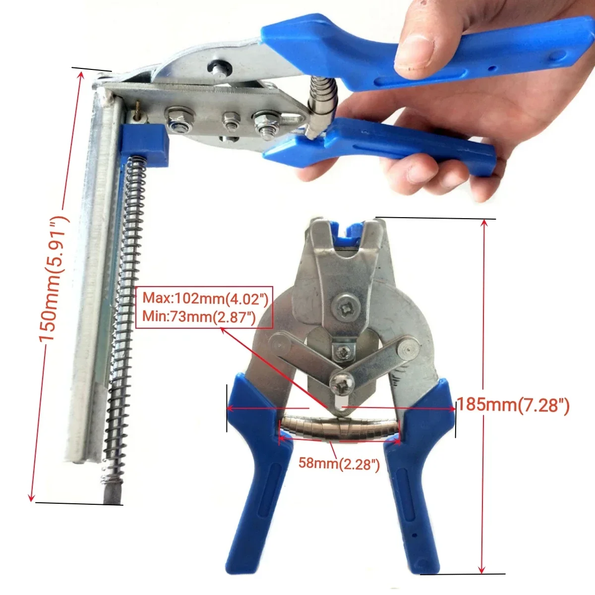 Kit de alicates de anel de porco com 600 clipes tipo m, para reparo de esgrima, kit de gaiolas de animais, estofamento e trilhos de fio, ferramentas manuais