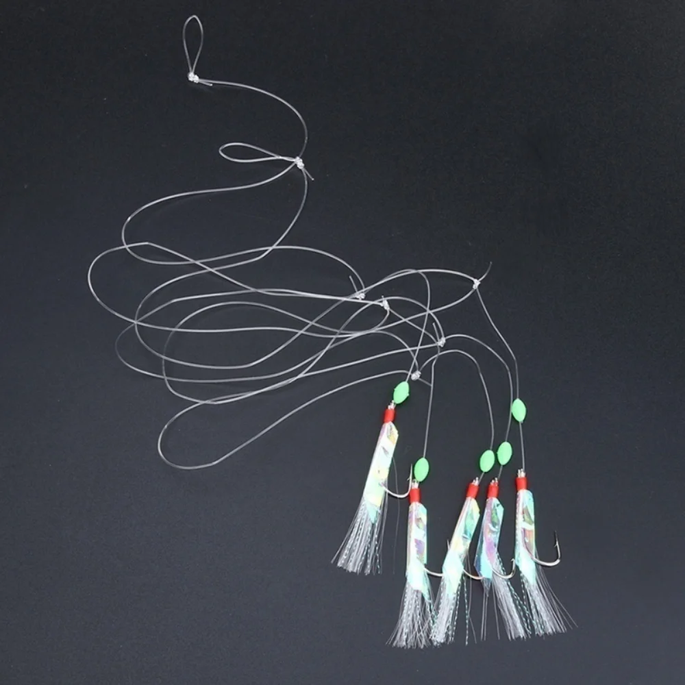 5 pçs/set multi-cor macio silverskin conjunto de isca de pesca imitação de peixe camarão isca com cristal farpado gancho para variedade de peixes