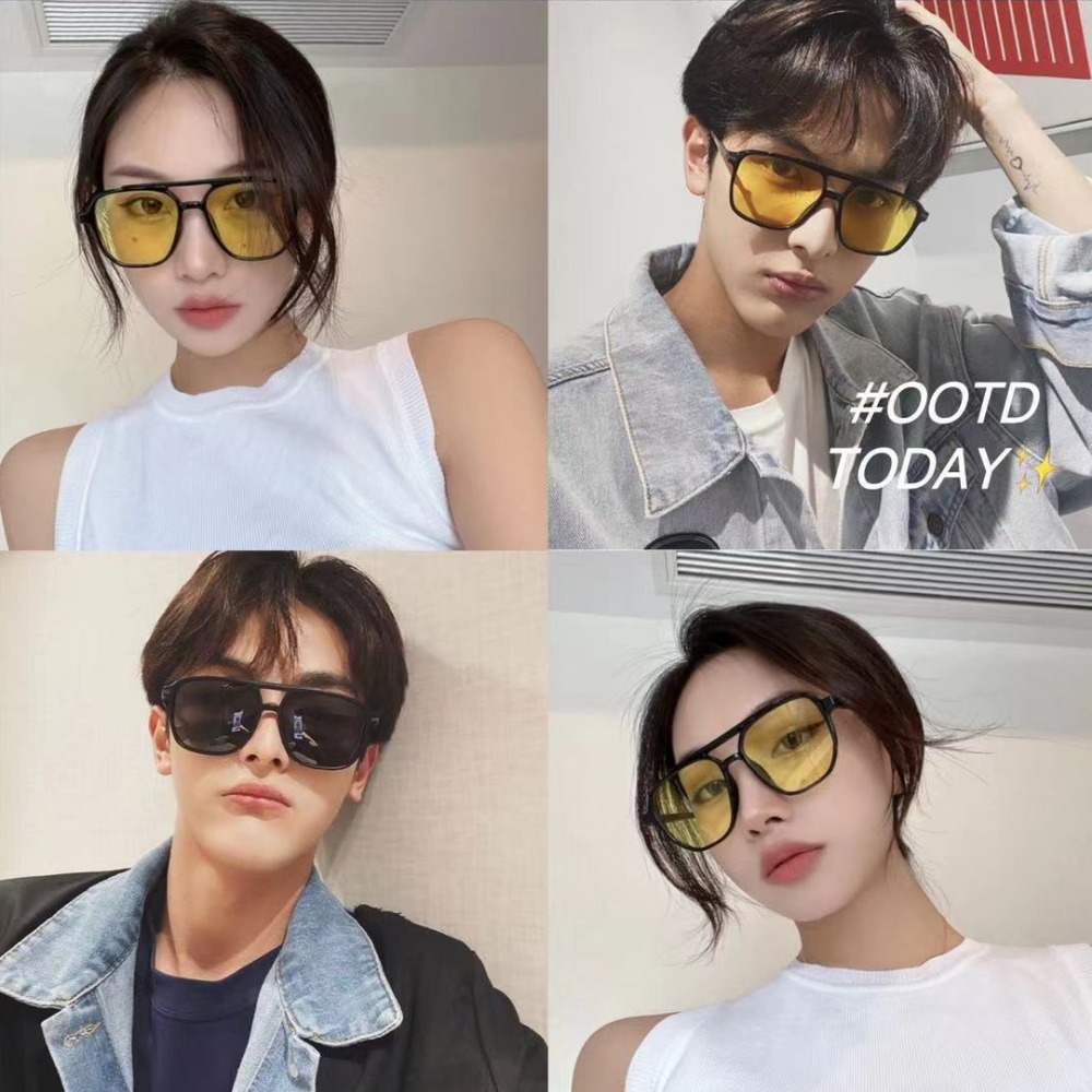 Óculos de sol quadrados oversized estúdios estéticos óculos de sol para mulheres óculos de sol senhora feminino cor