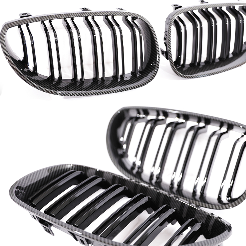 Niergrille Glanzend Zwart Chroom Carbon Mat Zwart M Kleur Grill Voor BMW 5 Serie E60 E61 M5 2004-2009 530i 520i 525i 540i 550