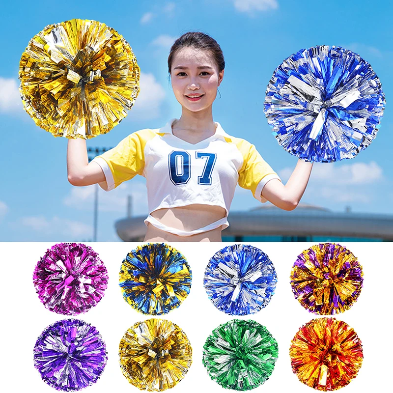 1Pc Kunststoff Doppel Loch Griff Cheerleader Poms Metallic Streamer Club Sport Liefert Dance Party Club Decorateur Werkzeuge