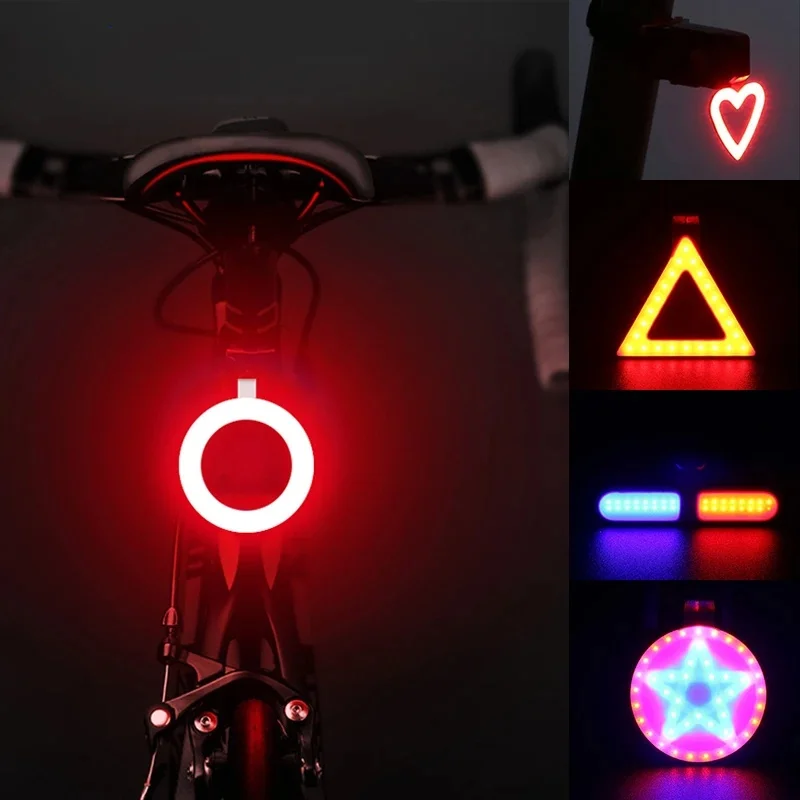 ไฟปลายจักรยานสำหรับการขี่จักรยานไฟหลายโหมดชาร์จ USB ไฟท้ายไฟแฟลช LED แบบชาร์จไฟได้ MTB ที่นั่งจักรยานอุปกรณ์เสริมจักรยาน