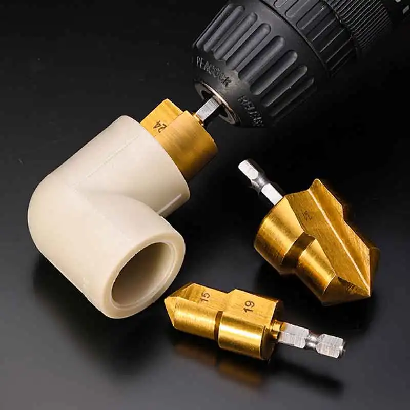 New 1/3pcs PPR Lifting Drill Bit 20/25/32mm Titanium Step Drill Bit Hex Shank Hole Opener Core Drill Bits for Water Pipe Reaming