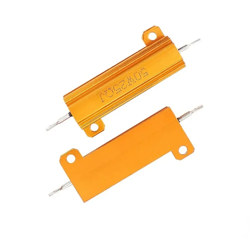 2 uds 100W 50W 25W 10W potencia de aluminio 0,1 ~ 1 Kohm carcasa de Metal resistencia bobinada resistencia de carga 0,1ohm 3ohm 50ohm