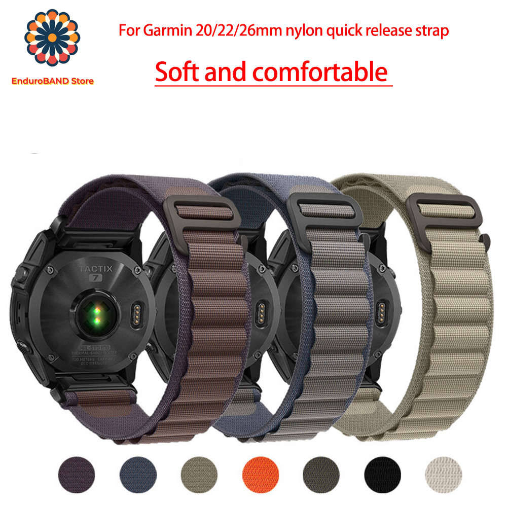 Нейлоновый ремешок для часов Garmin fenix7S 7X, быстросъемный для 6X Pro Enduro Instinct Mk1 EPIX gen2, 20 мм, 22 мм, 26 мм, ремешок на руку fenix
