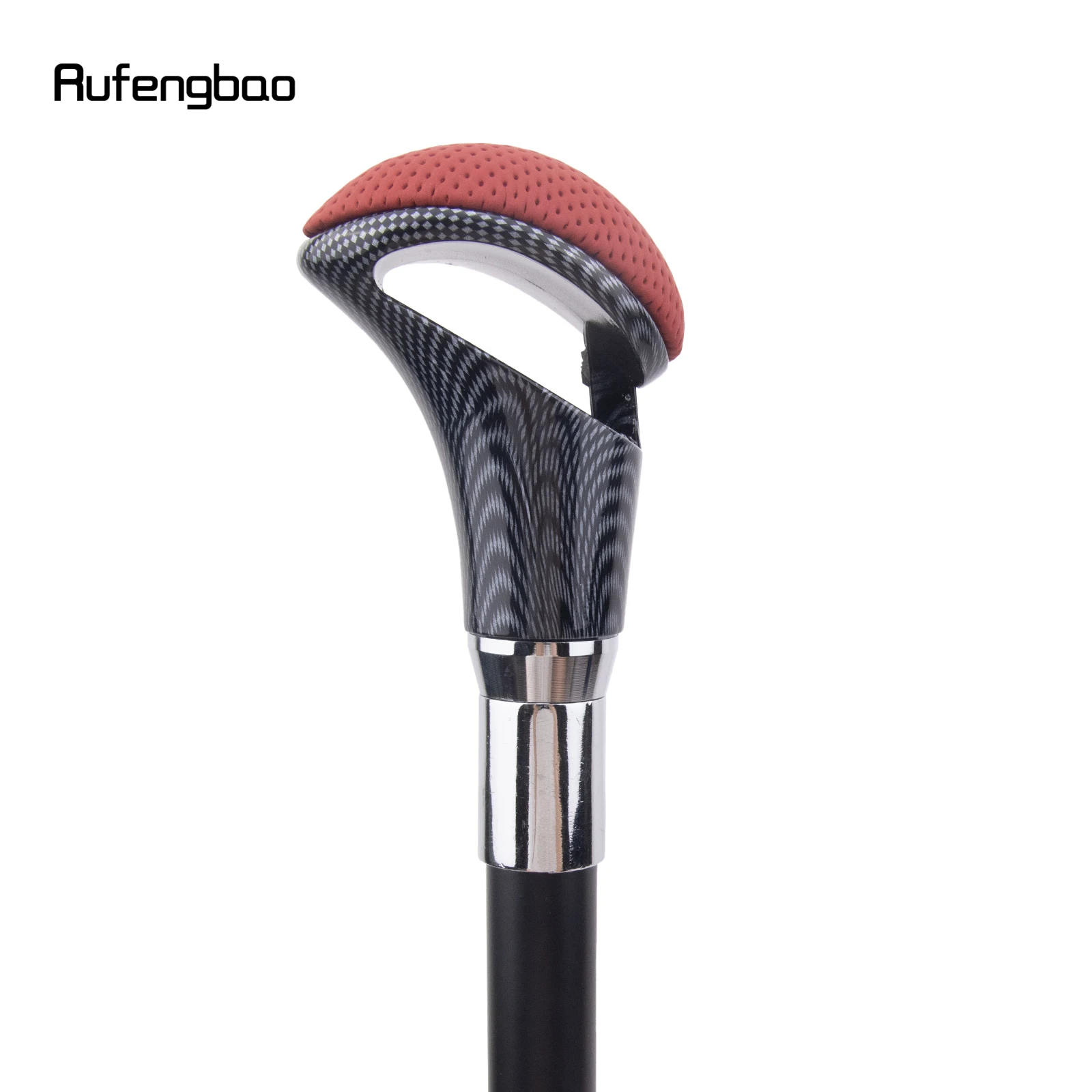 Rot Schwarz Leder Silber Gehstock Mode Dekorativer Gehstock Gentleman Elegant Cosplay Cane Crosier 94cm