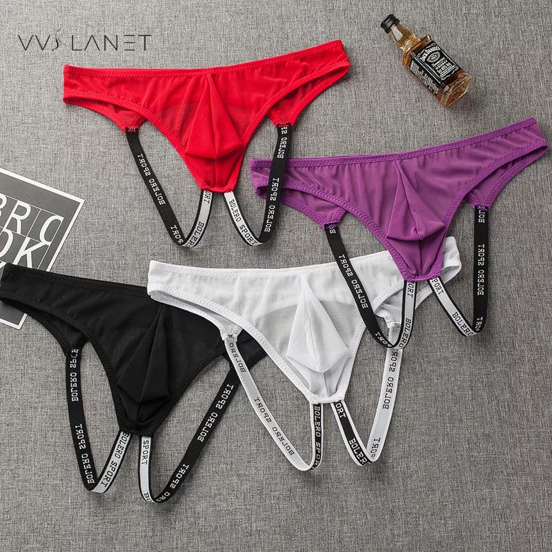 Bielizna męska Mężczyźni Seksowne majtki Jockstrap U Pouch Man Niski stan Majtki Stringi Siatkowe majtki Gay G-Srting U Wypukła bielizna