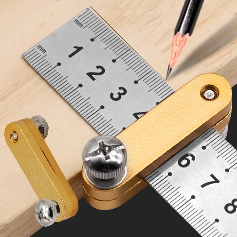 Steel Ruler Positioning Block Stop Carpentry Scriber Line Marking Gauge For Ruler Woodworking Scriber Measuring Tool