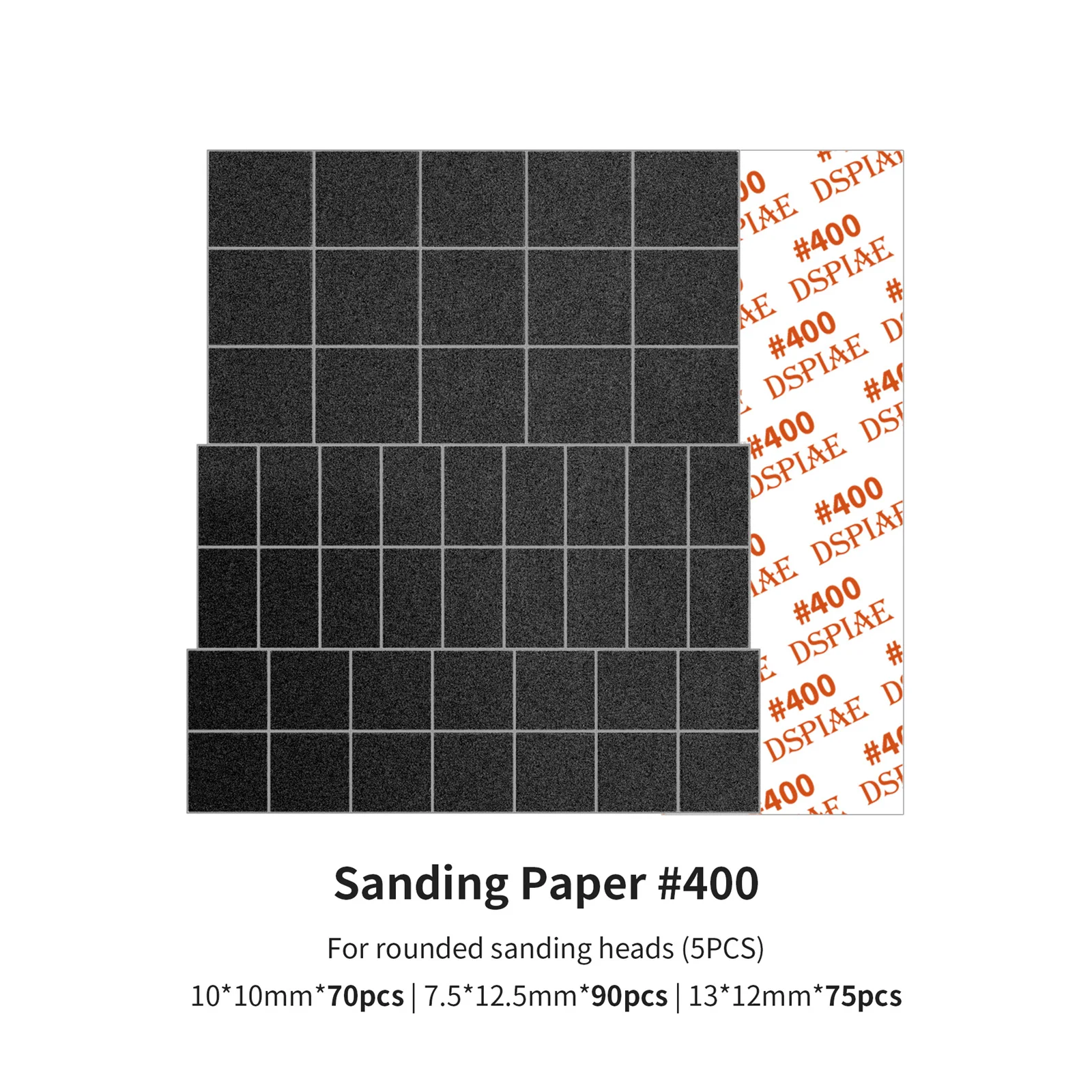DSPIAE Reciprocating Polishing Pen Sandpaper for Flat Head/curved Head Sanding Paper Head for Military Model Craft Tools Hobby