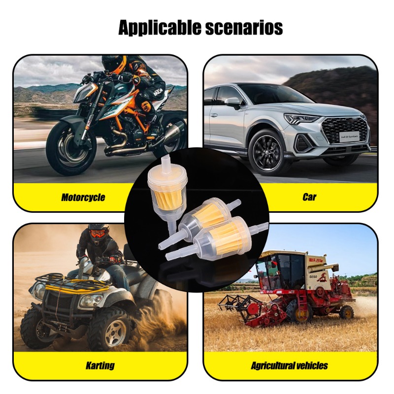 ユニバーサルガソリン燃料フィルター,6mm-8mm, 1-20個,小型エンジン,芝刈り機,オートバイアクセサリー