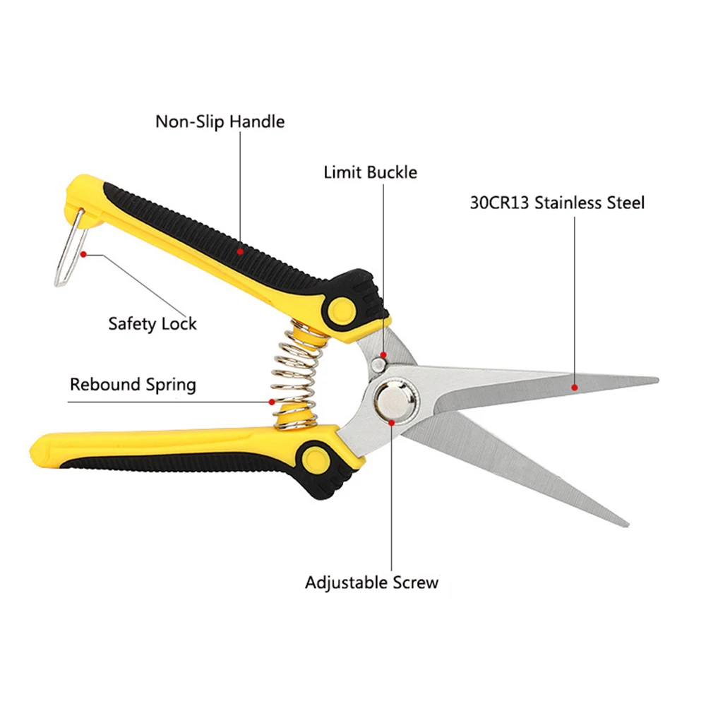 Pruner สวนมือตัดแต่งกิ่งเฉือนตรงใบมีดสแตนเลส Ultra Sharp Garden กรรไกรสําหรับดอกไม้รวบรวมผลไม้