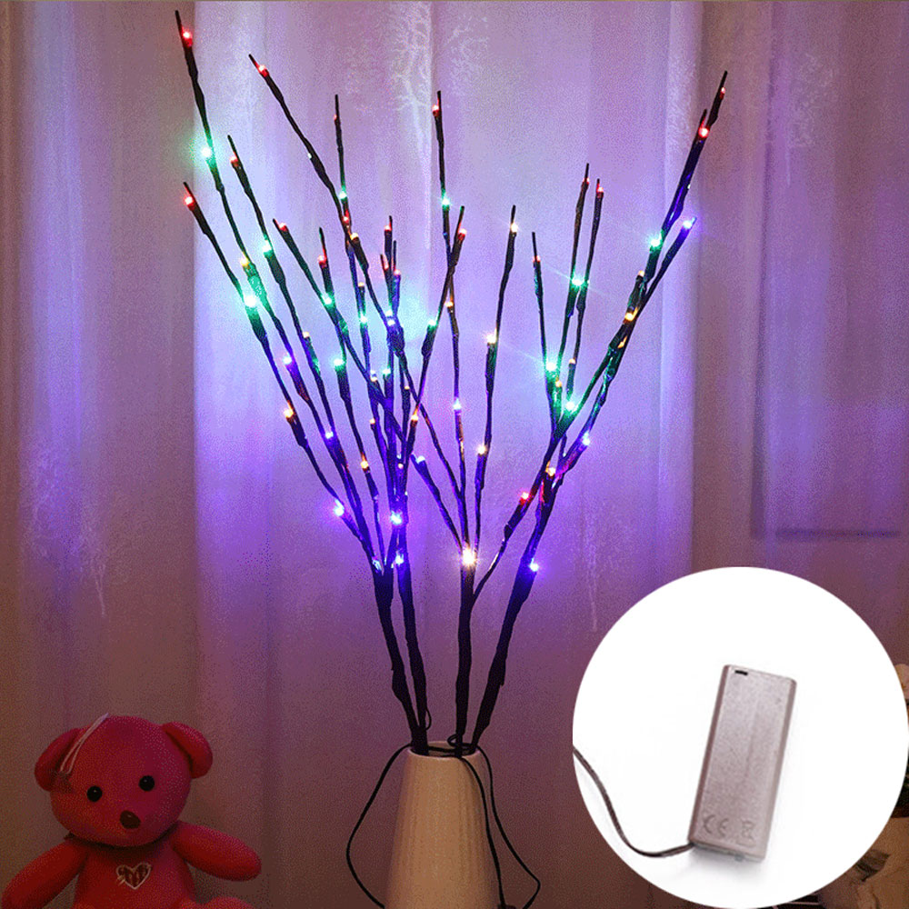 Luzes do ramo do galho do galho para a decoração home, luzes do ramo da árvore, a pilhas, vaso interno, feriado, festival, Natal, 1PC, 20LED