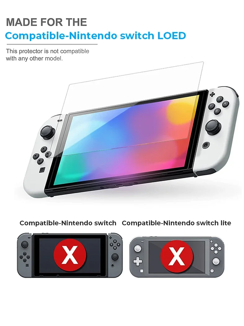 Pellicola salvaschermo in vetro temperato da 2 pezzi compatibile con Nintendo Switch OLED 9H HD Pellicola in vetro trasparente per Nintendos Switch OLED