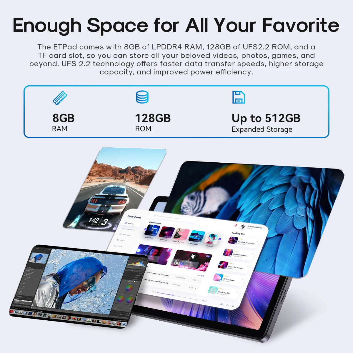 CHUWI Tablet AuPad Android 14 Tablets 10.95" FHD+2K Display Snapdragon 685 8GB RAM 128GB ROM 13MP AF Rear 7000mAh 18W 4G LTE Tab