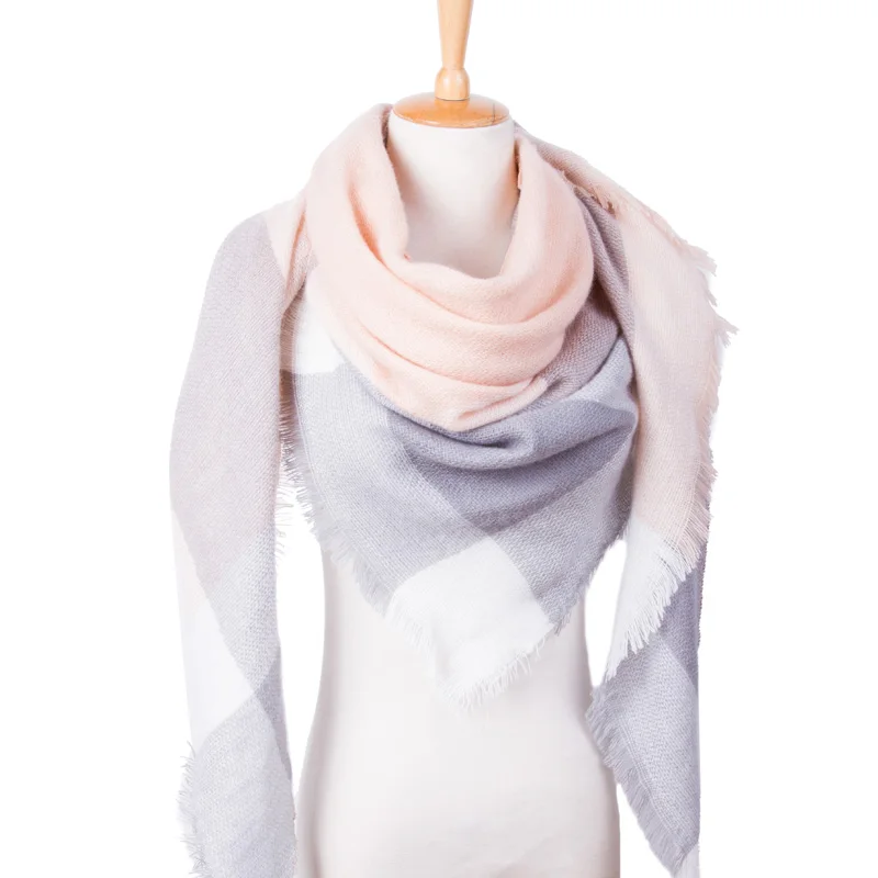 Bufanda de diseñador para Mujer, Bufandas a cuadros de lujo, chales de marca de Cachemira tejida, Bufandas de Invierno para Mujer, pañuelo de moda 2024