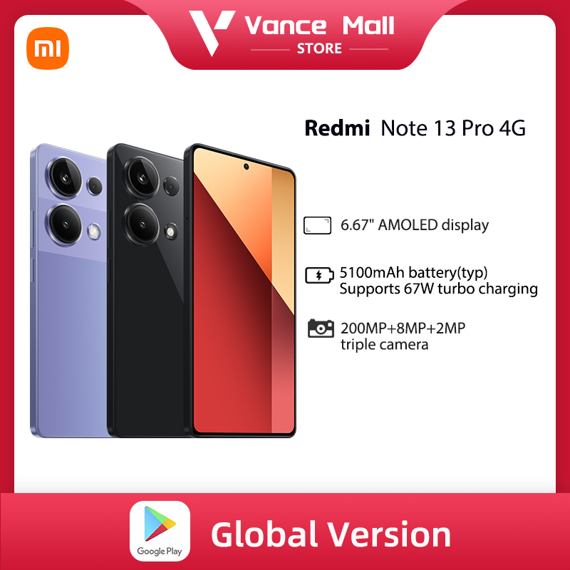 Xiaomi Redmi Note 13 Pro 4G wersja globalna smartfon MediaTek Helio G99 6.67 "wyświetlacz AMOLED 120Hz 200MP kamera 67W ładowanie