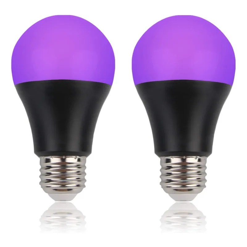 Black Light Bulbs 9W LED UV Blacklight 395-400nm for Blacklight Glow in The Dark Body Paint Fluorescent Poster Neon Glow Lamp