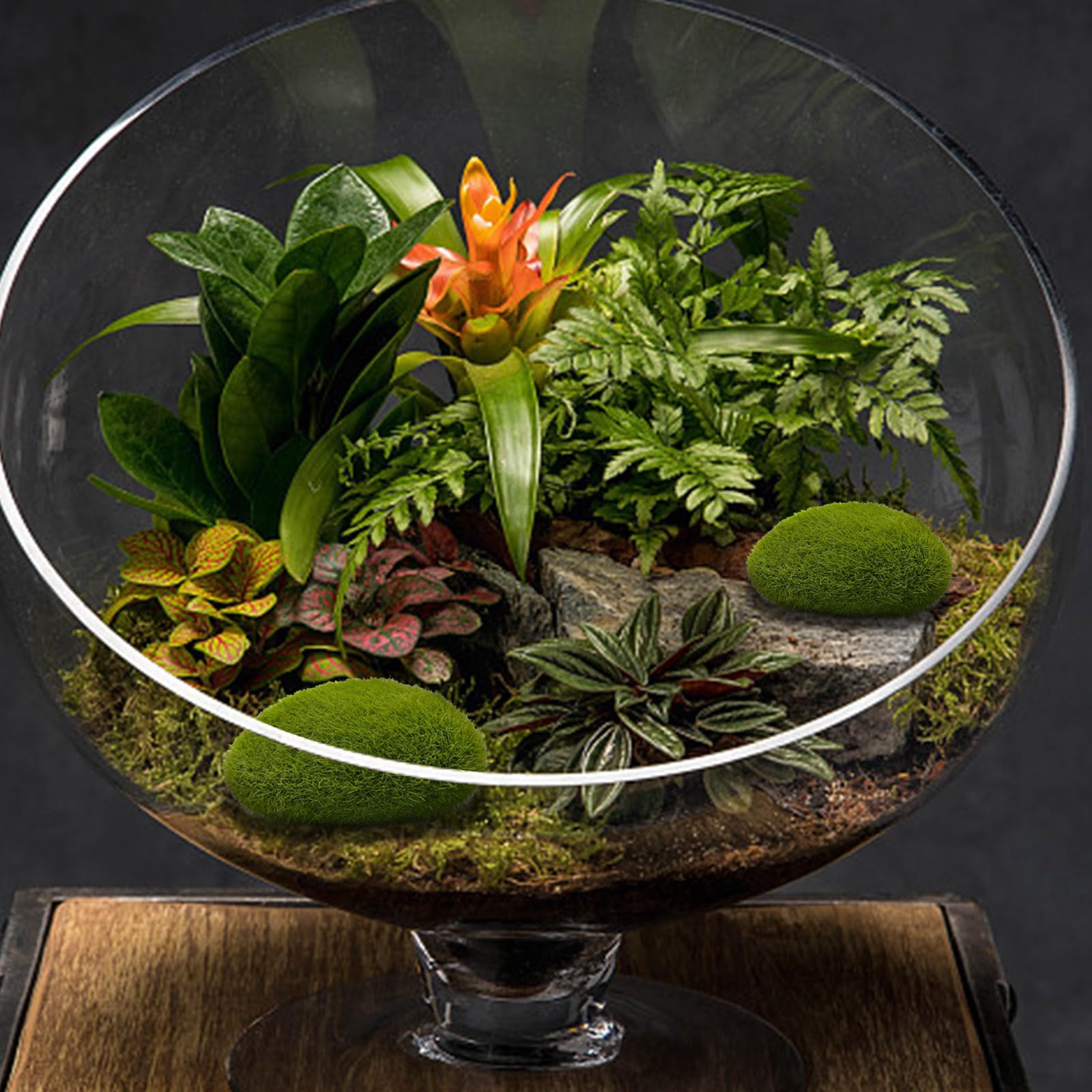 10 Stücke Simulation Moos Stein Künstliche Moos Felsen Ball Gefälschte Grüne Pflanze für Hausgarten Blumentopf Dekoration Kreative Handwerk