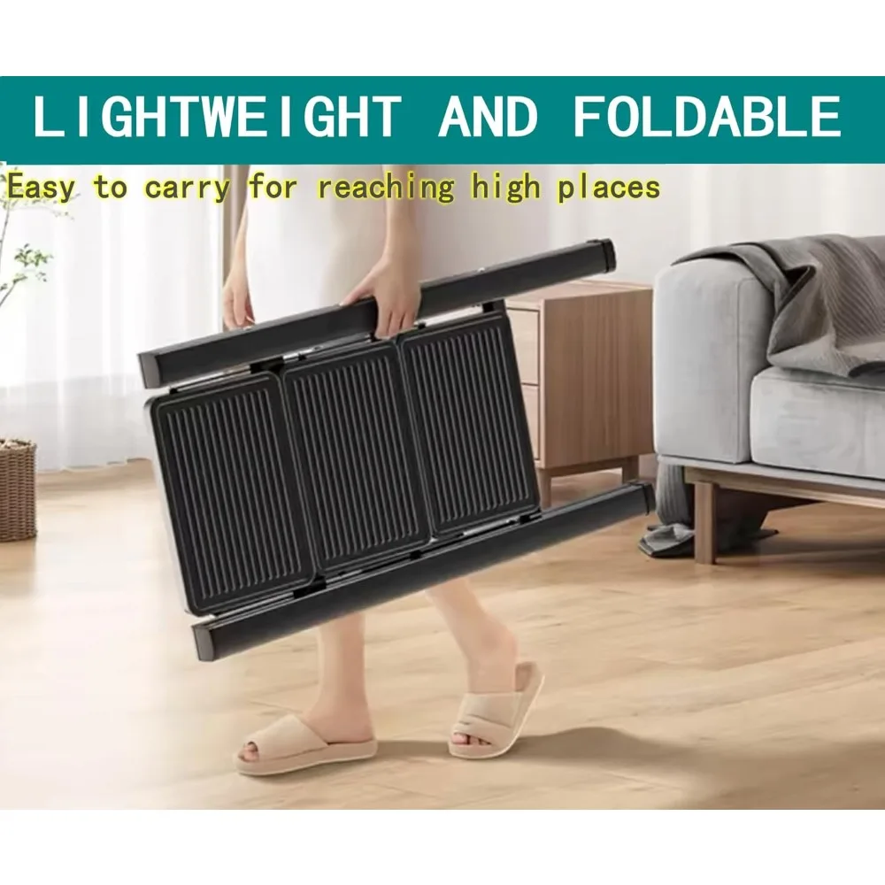5 Step Folding Portable Step Ladder with Anti-Slip Wide Pedal Aluminum Stepladder Lightweight Step Stool for Office