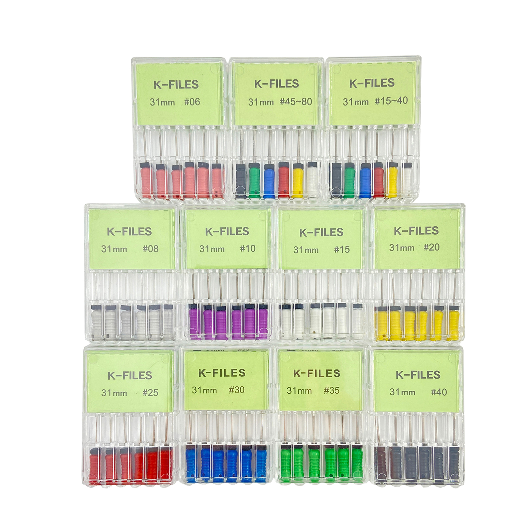 Стоматологические инструменты, консервный конюар, эндодонтический напильник K, 21 мм, 25 мм, 31 мм, эндодонтические инструменты из нержавеющей стали, стоматолог, одонтология