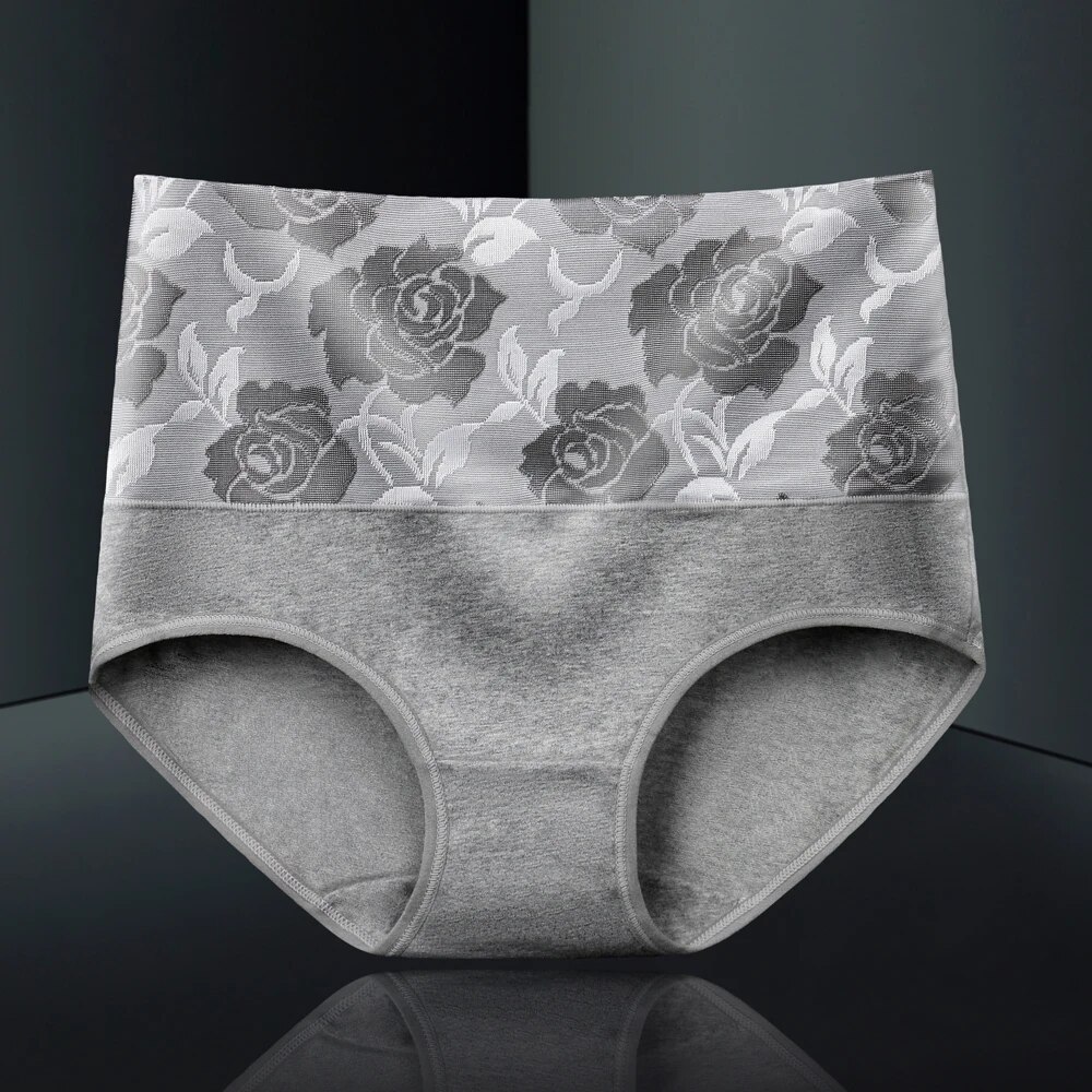 3 pçs/lote calcinha de cintura alta algodão feminino corpo emagrecimento plus size roupa interior impressão briefs senhoras calcinha respirável lingerie feminina