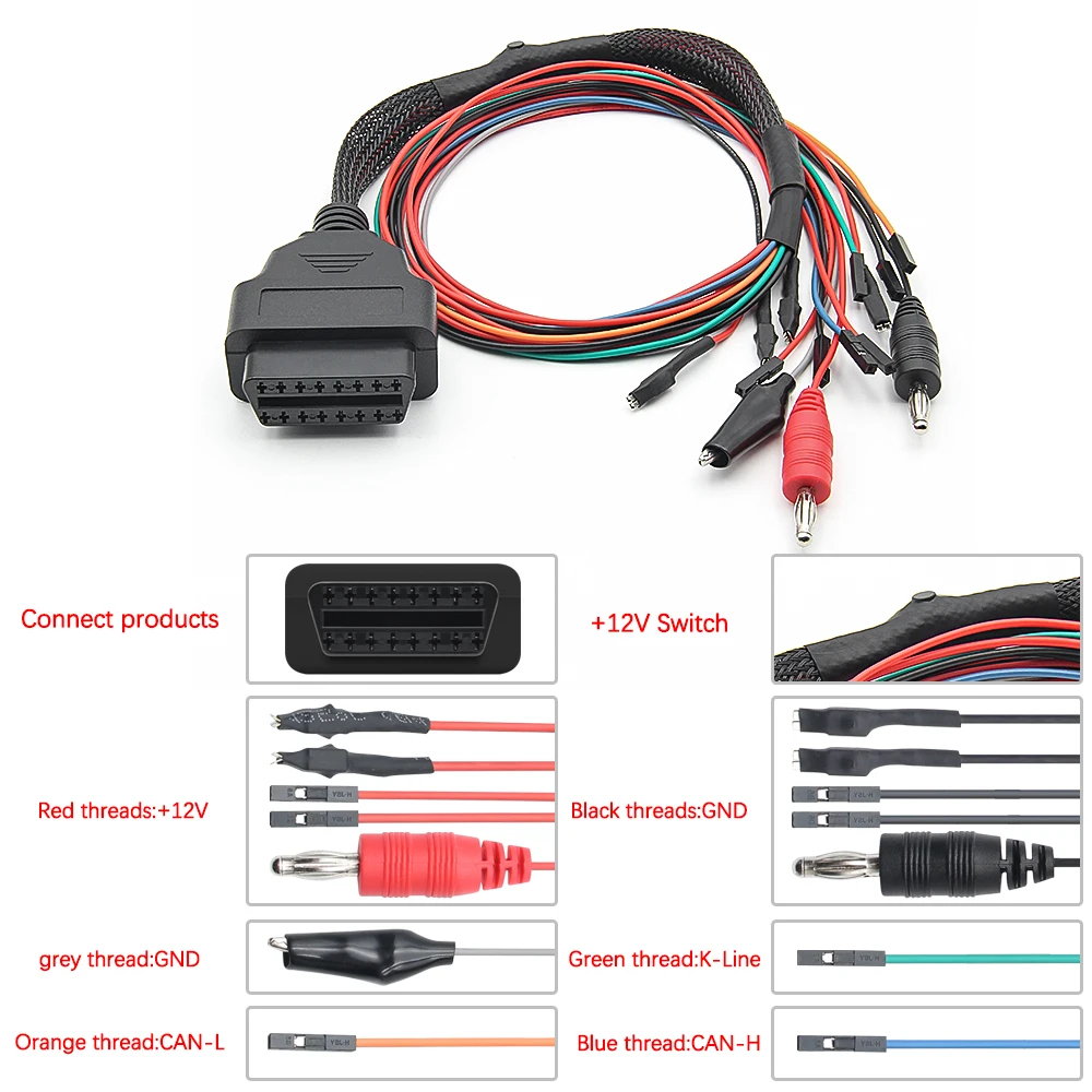 Neuestes MPPS V21 V18 OBD2 Breakout Tricore-Kabel für MPPS V18.12.3.8 OBD Breakout ECU Boot Pinout-Kabel