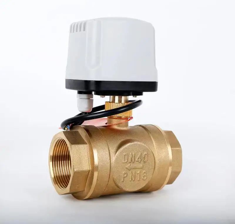 1/2" 3/4" 1" 1-1/4" 1-1/2" 3-Wege IP65 Wasserdichter motorisierter Kugelhahn 3-Draht 2 Control T/L Typ Messing Elektrischer Kugelhahn