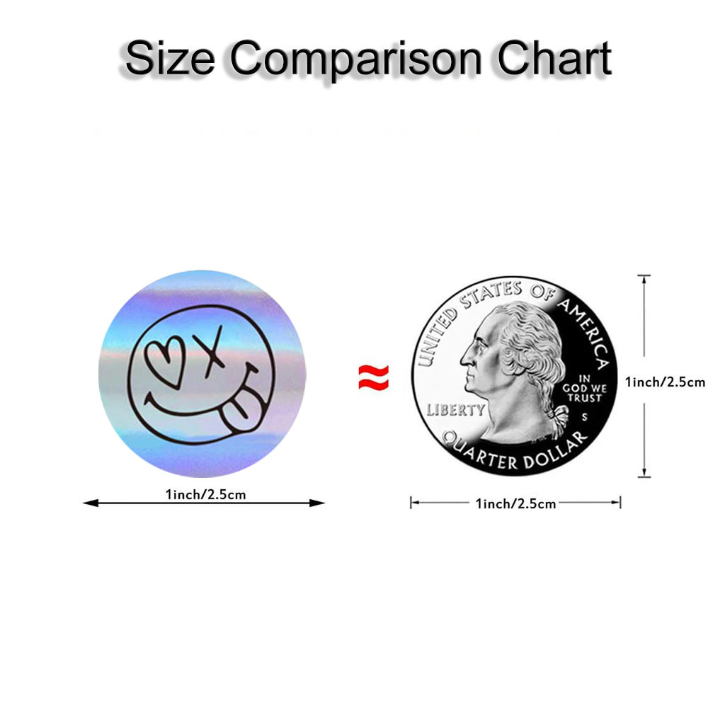 500 ピース/ロール Happy Yeah Funning Expression レーザーステッカー 2.5 センチメートル/1.0 インチ DlY 装飾ギフト、ノートブック、ケトル、電話、シールラベル