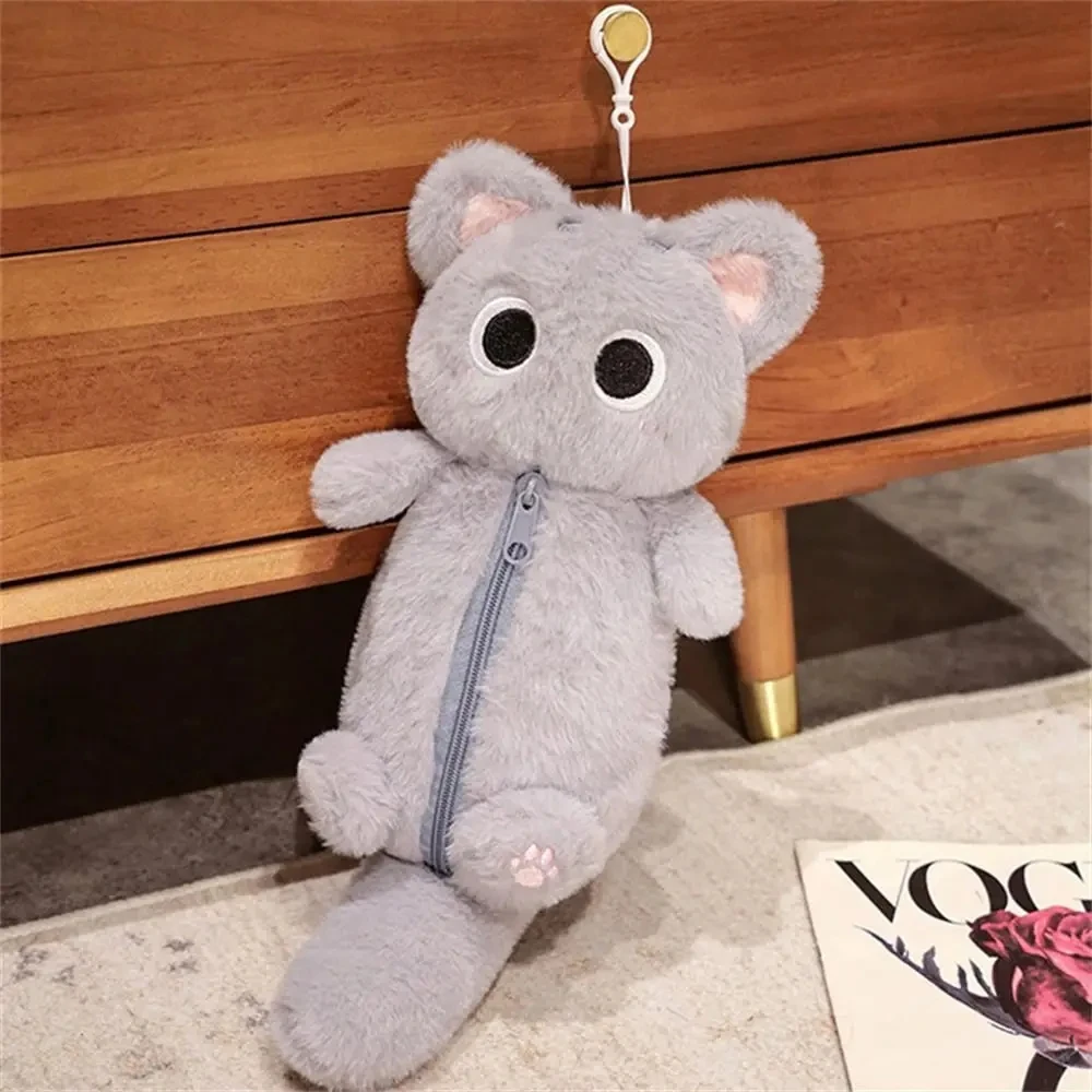 Siamesische Katze Plüsch Federmäppchen Stofftier Große Kapazität Schreibwaren Tasche Niedliches Design Cartoon Puppe Katze Bleistift Tasche Lernen