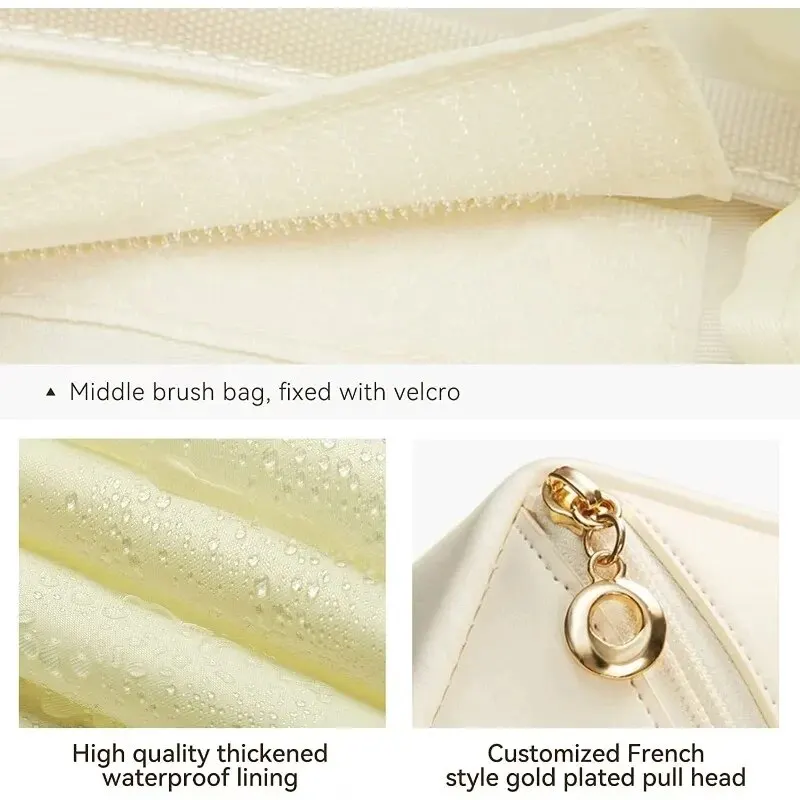 1/2 pezzi kit di archiviazione cosmetici borsa da toilette da viaggio di grande capacità borsa per trucco borsa per cosmetici portatile con senso avanzato