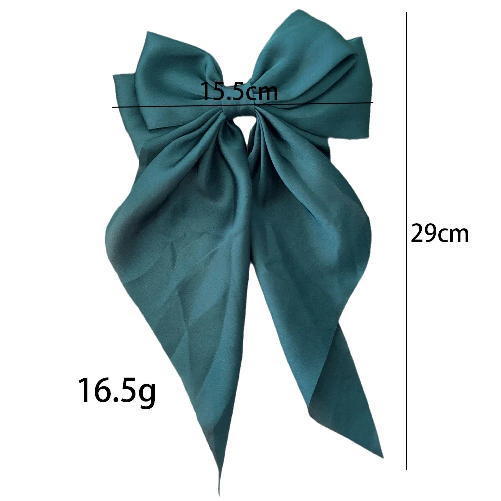6 estilos de pinzas largas de satén con lazo grande para niñas, pinzas para el pelo para la cabeza trasera, color rojo Internet con el mismo temperamento, accesorios elegantes para el cabello