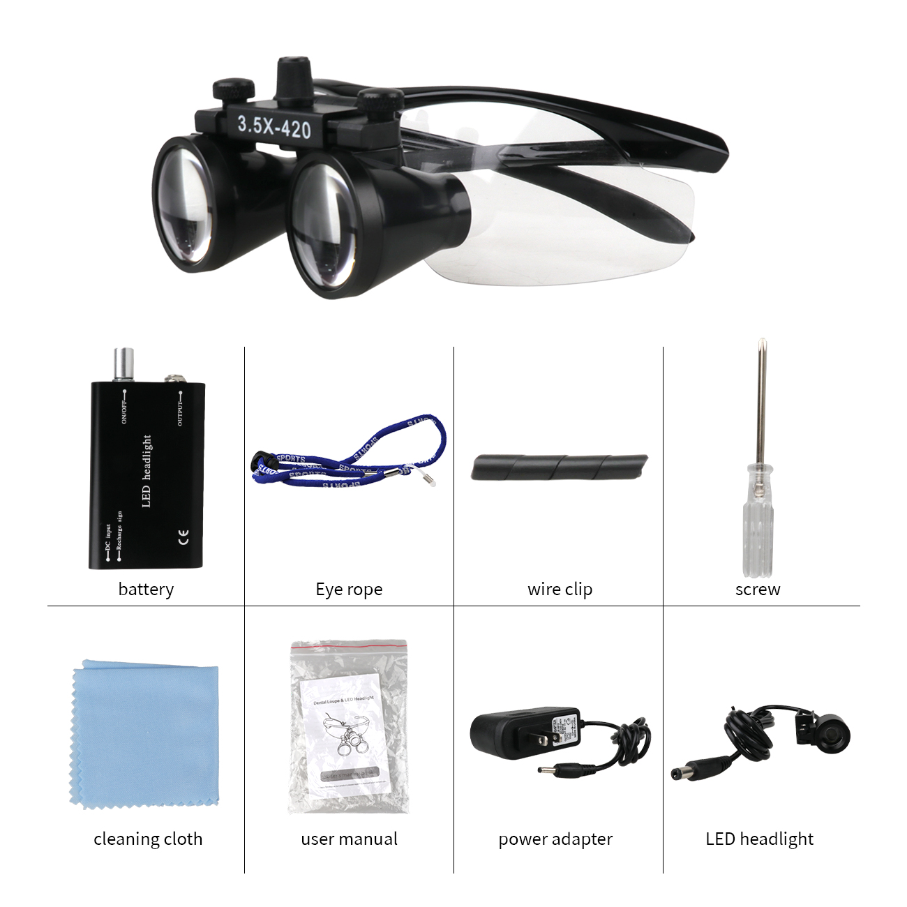 Dental Lupe 2,5X 3,5X Lupe mit LED Licht Gläser Chirurgische Lupe Dental Medizinische Lupe