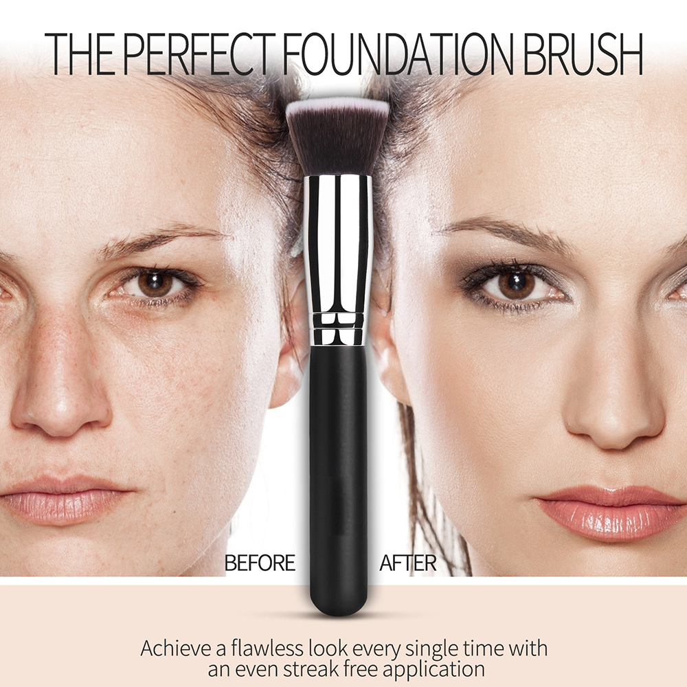 Single Large Flat Head Foundation Make-Up Brush, Portable Makeup Tool, Beauty Brush