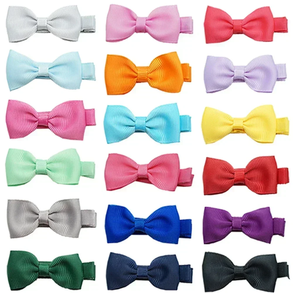 10 Cái/lốc Đồng Màu Grosgrain Ruy Băng Nơ Trẻ Em Kẹp Tóc Handmade Cung Tên Bé Gái Barrettes Kẹp Tóc Hình Đạo Cụ Quà Tặng