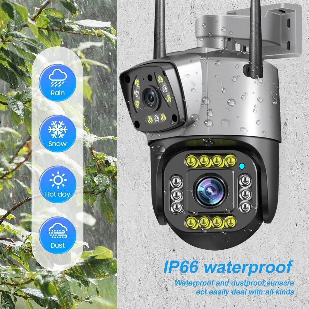 Caméra de permission Extérieure Sans Fil V380, Dispositif de Sécurité Domestique Intelligent, avec Vision Nocturne PTZ, 4G, 8MP, 4K