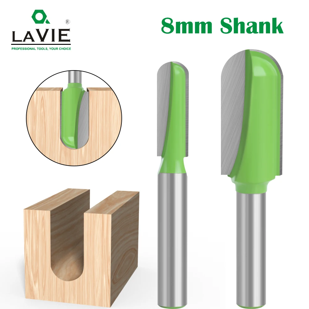 LAVIE, 1 unidad, juego de brocas para enrutador de punta esférica con vástago de 8mm, fresa redonda para madera, caja central de radio CNC, herramientas de carburo sólido-C C08044