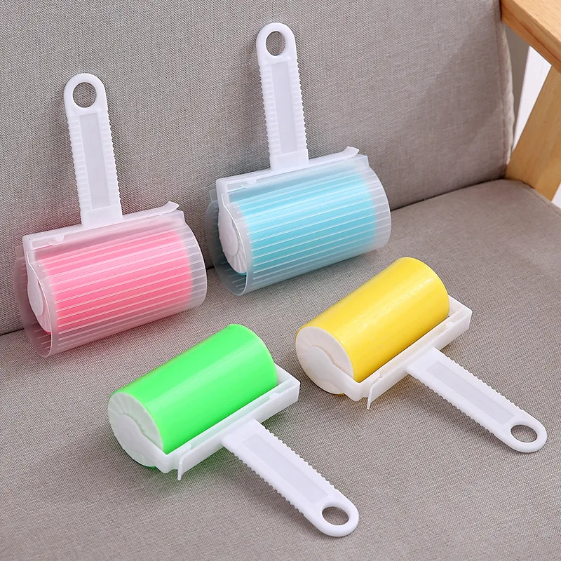 Rodillo adhesivo para el pelo para ropa lavable, reutilizable, portátil, limpieza del hogar, removedor de pelo para mascotas, rodillo adhesivo, alfombra, cama, sofá, recolector de polvo