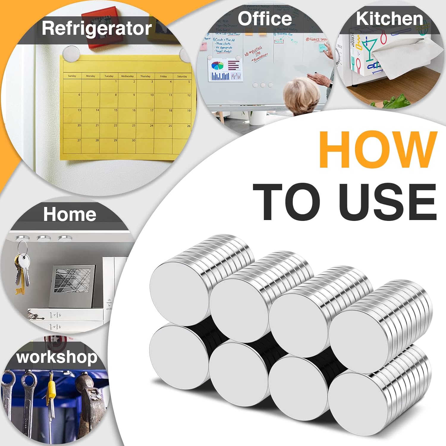 Super Powerful Magnet Round Disc Strong Magnet for Fridge Home Office Craft 5x2 6x2 8x2 10x3 12x3 15x2