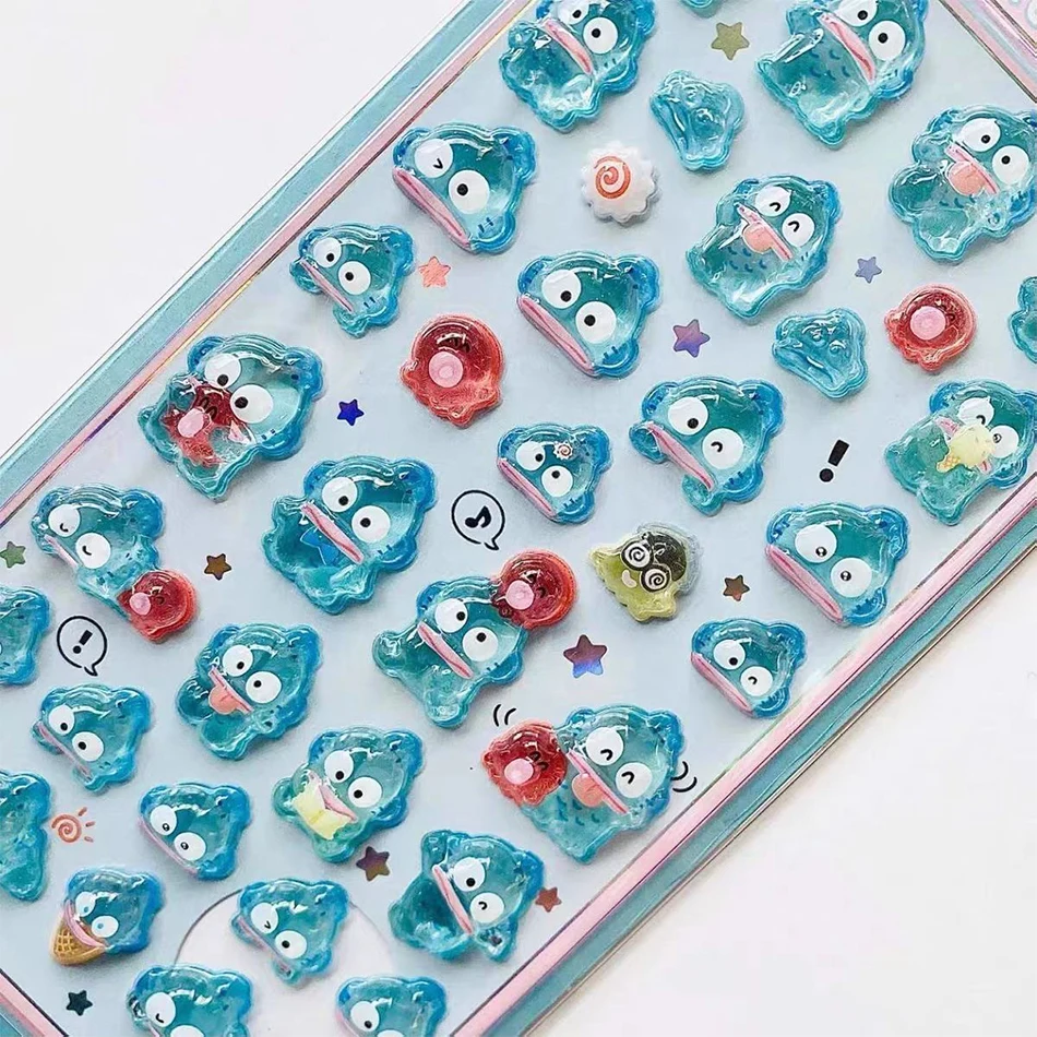 7 สไตล์อะนิเมะ Sanrio Kuromi Hello Kitty Hangyodon Cinnamoroll 3Dtransparent Jelly สติกเกอร์คริสตัลสติกเกอร์ตกแต่ง Casesdiy ของเล่น