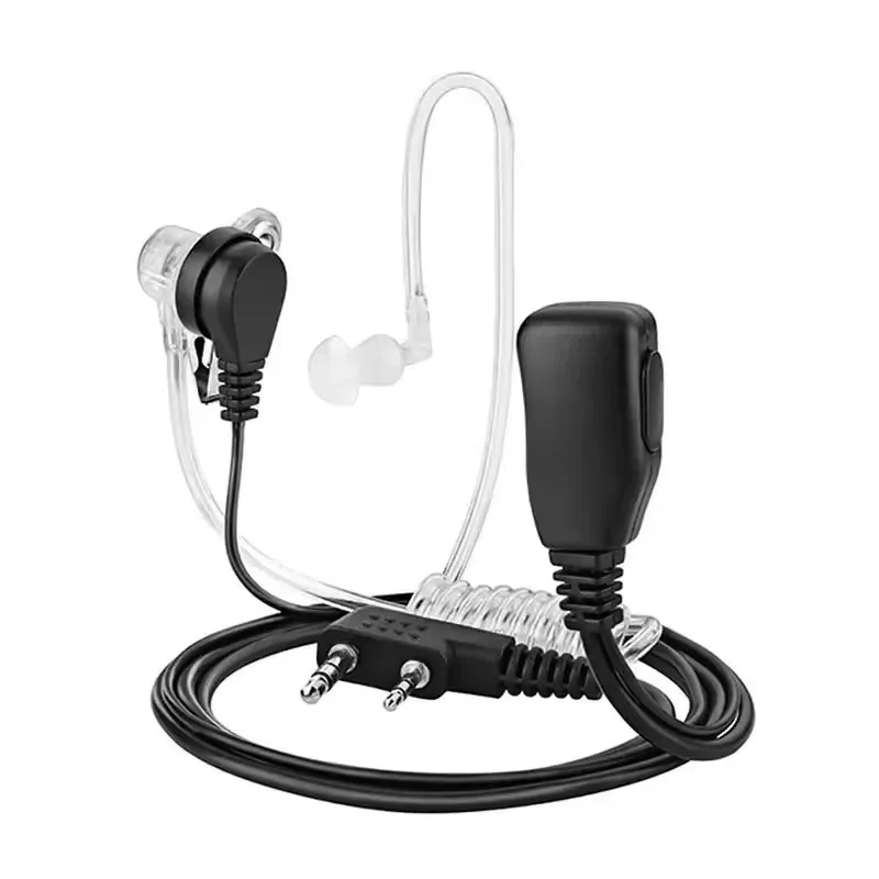 2-pins PTT MICROFOON Headset Covert Acoustic Tube In-Ear Oortelefoon Voor Kenwood TYT Baofeng UV-5R BF-888S CB Twee Manier Radio Accessoires