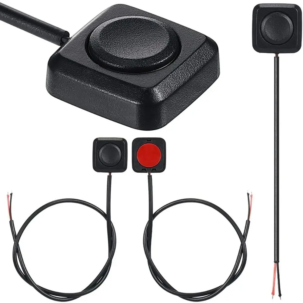 Pulsador momentáneo encendido apagado interruptor plástico negro 12V 24V montaje en superficie Mini interruptor de botón