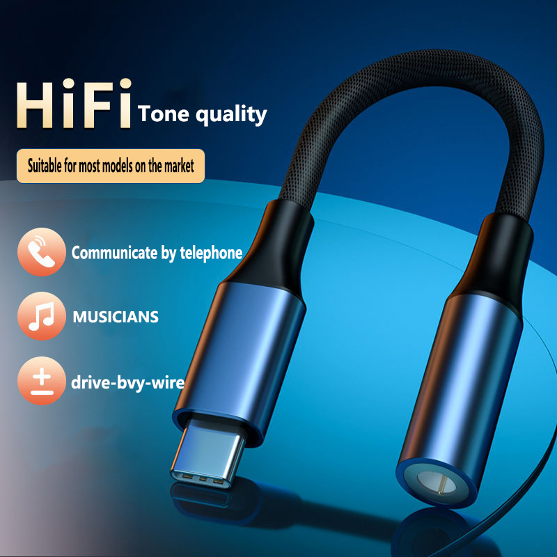 Cable de Audio con conector Tipo C 3,5, Adaptador auxiliar de 5 MM a 3, accesorios para teléfono, Adaptador USB Tipo C para auriculares