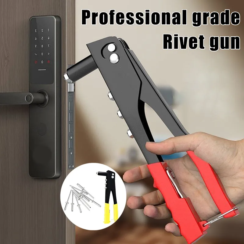 1 conjunto de rebitador resistente de plástico + metal, pistola de rebite pop e 150 peças kit de sortimento de rebites cegos ferramentas manuais ferramenta de porca de rebite