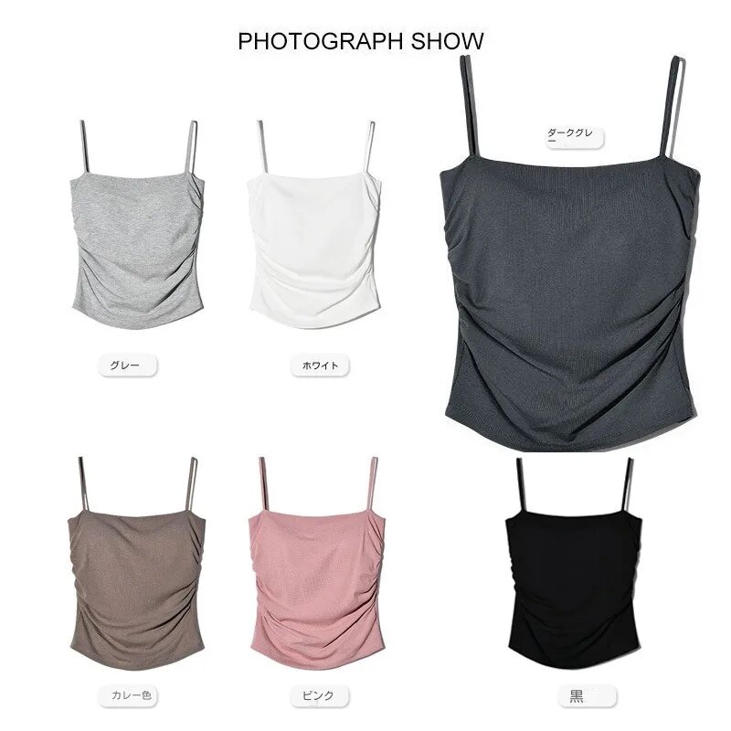 Novo verão simples algodão estilingue camisola feminina meninas colheita topo sem mangas camisa senhora sutiã topos alças magro camisola base melhor topo