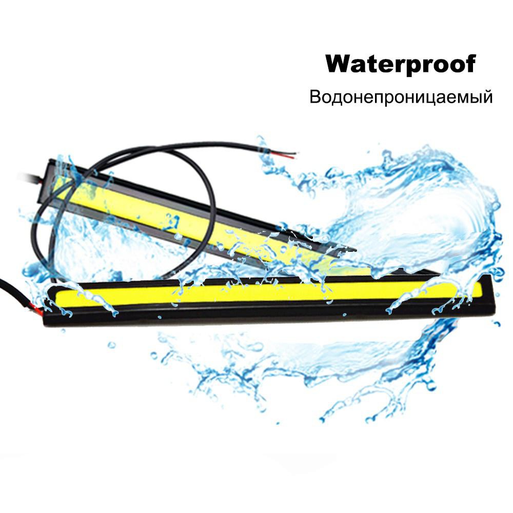 10 Stuks 17Cm Led Drl Waterdicht Rijden Dagrijverlichting Strip 12V Cob Led Auto Aluminium Strepen Verlichting