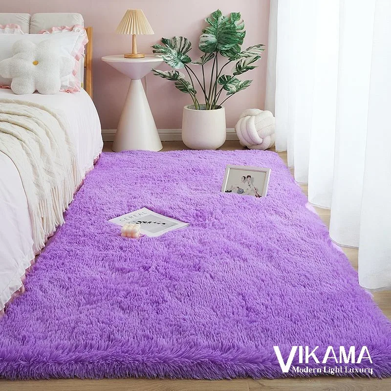 VIKAMA WARM Plush Soft หรูหราพรม Fluffy ห้องนั่งเล่นสาวห้องนอนข้างเตียงเด็กเกมทําความสะอาดง่ายแผ่นพื้น