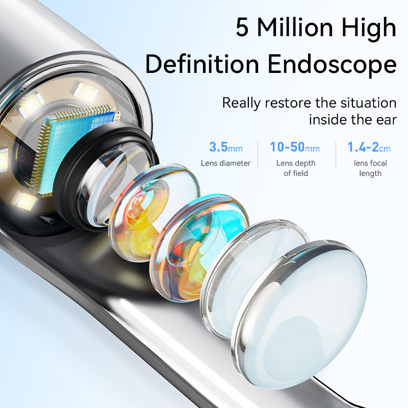 Kabelloser Ohrenreiniger mit Kamera, Werkzeug zum Entfernen von Ohrenschmalz, Picker, Ohrenreiniger, Wachsentfernung, Ohrenschmalz-Reinigung, Endoskop-Set, Löffel, Earpick