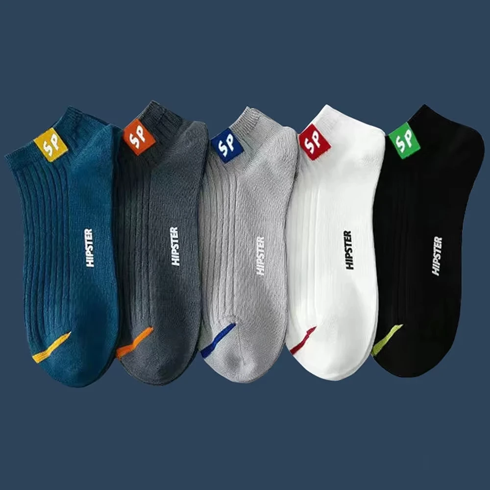 5 paia di calzini da uomo set calzini alla caviglia in cotone calzini corti traspiranti a taglio basso calzini sportivi casual morbidi e comodi per l'abbigliamento estivo quotidiano